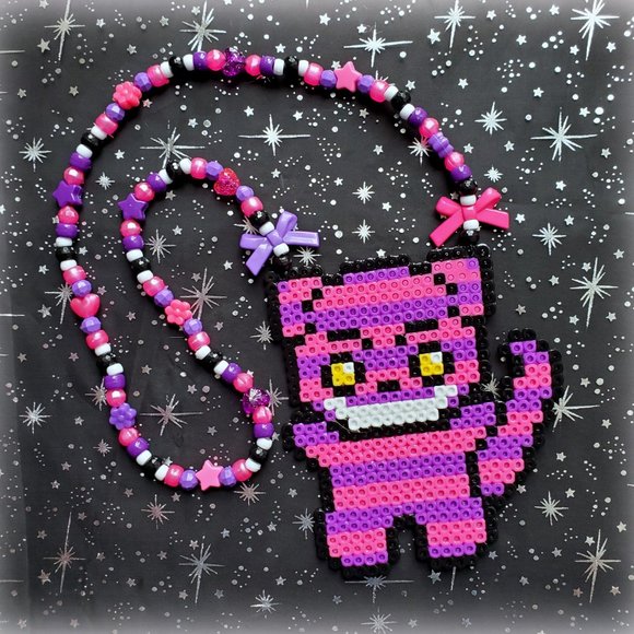 COPY - Cheshire Cat Perler Bead Rave Kandi Necklace - Picture 3 of 10